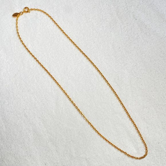 Avon Chain Necklace Minimalist Gold Tone Cable Links Choker - Picture 3 of 8
